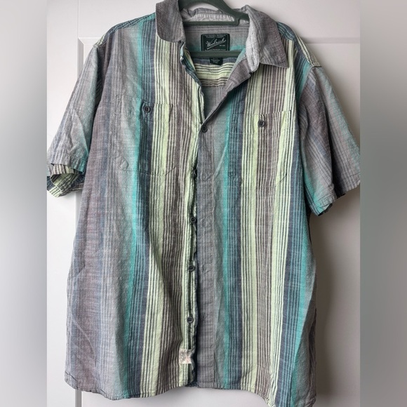 Woolrich Shirt Casual button down Men’s xl stripe lightweight beach - Picture 1 of 12